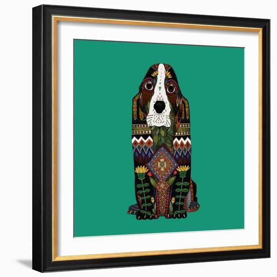 Basset Hound Jade-Sharon Turner-Framed Art Print