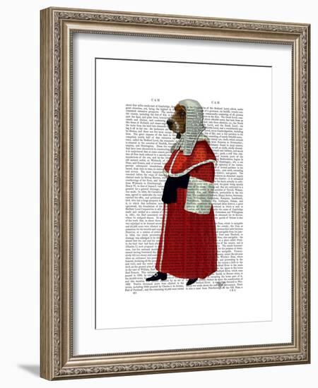 Basset Hound Judge Full-Fab Funky-Framed Premium Giclee Print