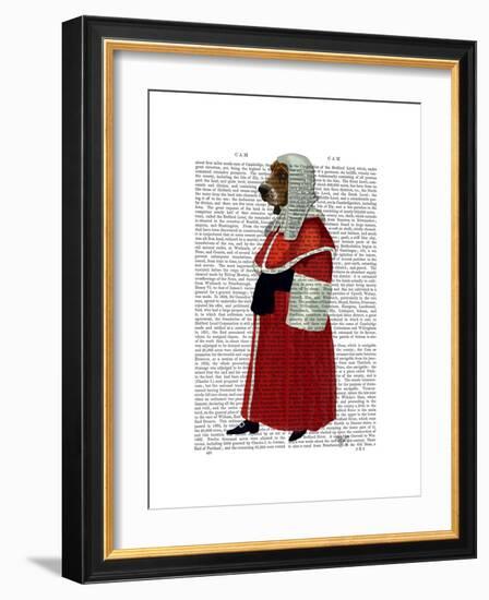 Basset Hound Judge Full-Fab Funky-Framed Premium Giclee Print