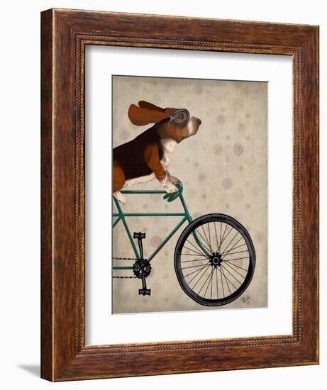 Basset Hound on Bicycle-Fab Funky-Framed Premium Giclee Print