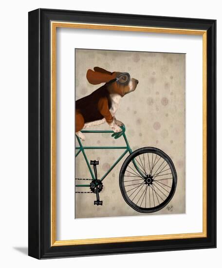 Basset Hound on Bicycle-Fab Funky-Framed Premium Giclee Print