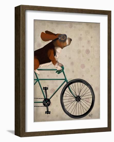 Basset Hound on Bicycle-Fab Funky-Framed Art Print