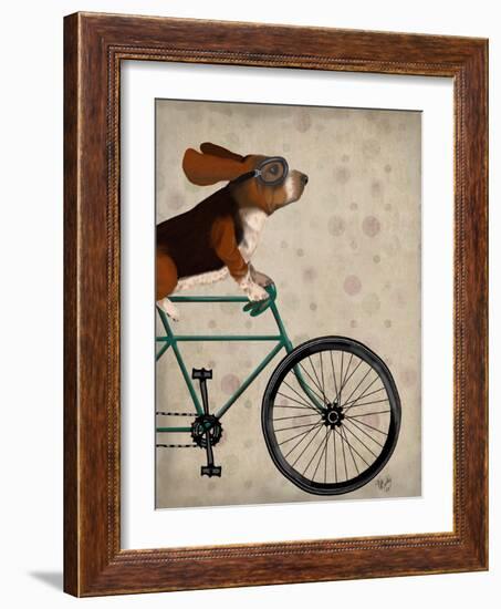 Basset Hound on Bicycle-Fab Funky-Framed Art Print