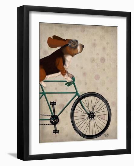 Basset Hound on Bicycle-Fab Funky-Framed Art Print