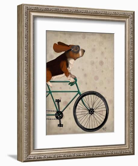 Basset Hound on Bicycle-Fab Funky-Framed Art Print