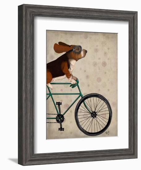 Basset Hound on Bicycle-Fab Funky-Framed Art Print