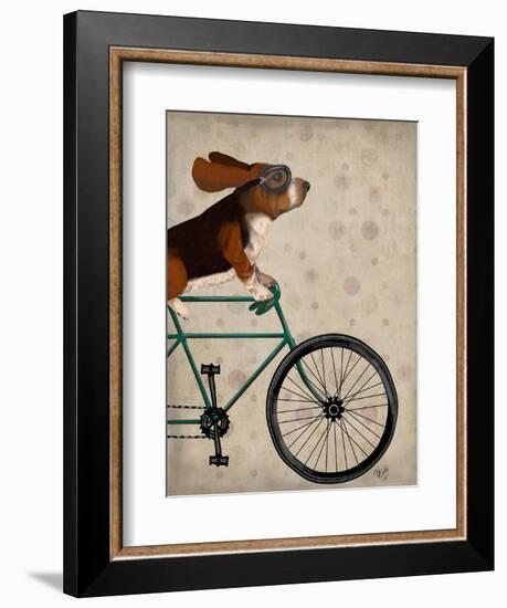 Basset Hound on Bicycle-Fab Funky-Framed Art Print