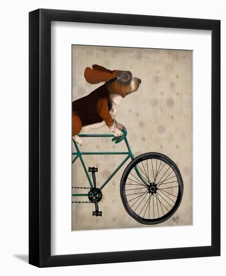 Basset Hound on Bicycle-Fab Funky-Framed Art Print