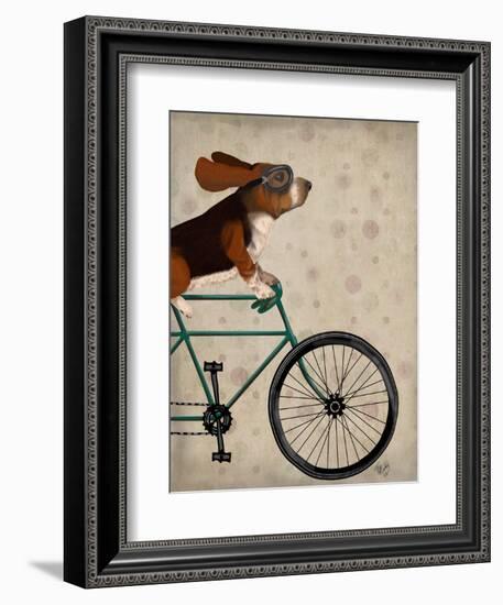 Basset Hound on Bicycle-Fab Funky-Framed Art Print