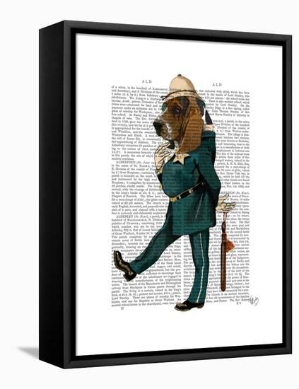 Basset Hound Policeman-Fab Funky-Framed Stretched Canvas