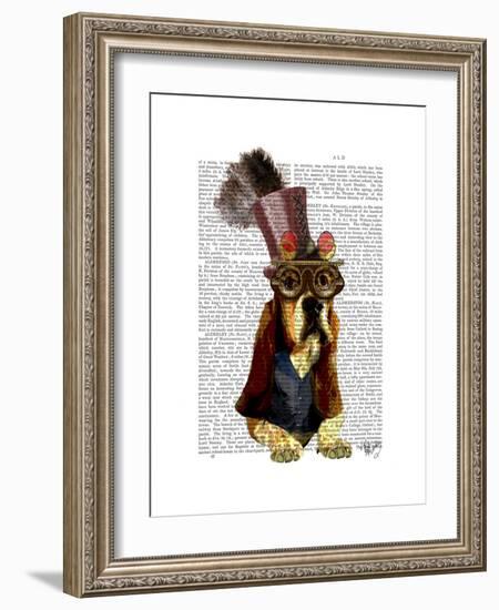 Basset Hound Steampunk Top Hat Goggles-Fab Funky-Framed Premium Giclee Print