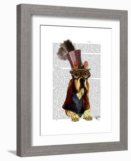 Basset Hound Steampunk Top Hat Goggles-Fab Funky-Framed Premium Giclee Print