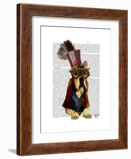 Basset Hound Steampunk Top Hat Goggles-Fab Funky-Framed Premium Giclee Print