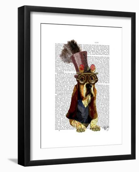 Basset Hound Steampunk Top Hat Goggles-Fab Funky-Framed Premium Giclee Print