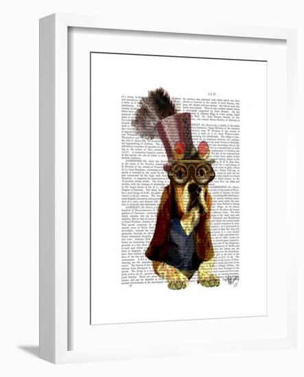 Basset Hound Steampunk Top Hat Goggles-Fab Funky-Framed Premium Giclee Print