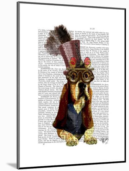 Basset Hound Steampunk Top Hat Goggles-Fab Funky-Mounted Art Print