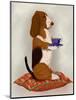 Basset Hound Taking Tea-Fab Funky-Mounted Art Print