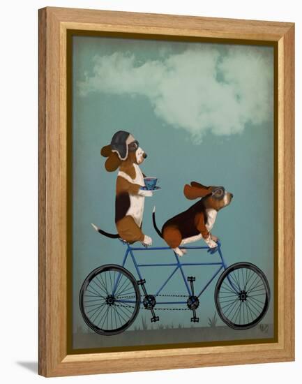 Basset Hound Tandem-Fab Funky-Framed Stretched Canvas