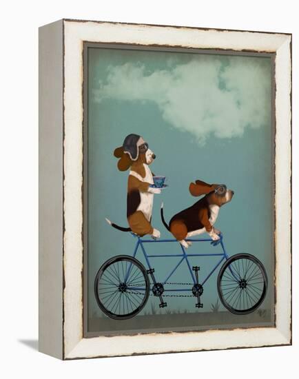 Basset Hound Tandem-Fab Funky-Framed Stretched Canvas