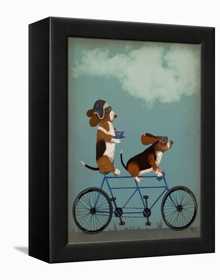 Basset Hound Tandem-Fab Funky-Framed Stretched Canvas