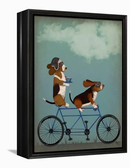Basset Hound Tandem-Fab Funky-Framed Stretched Canvas