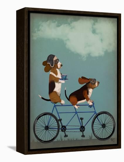 Basset Hound Tandem-Fab Funky-Framed Stretched Canvas