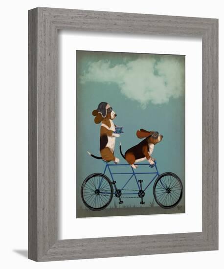 Basset Hound Tandem-Fab Funky-Framed Premium Giclee Print