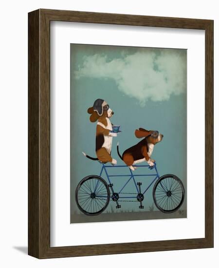 Basset Hound Tandem-Fab Funky-Framed Premium Giclee Print