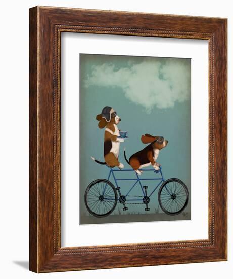 Basset Hound Tandem-Fab Funky-Framed Premium Giclee Print