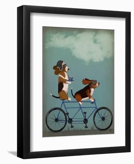 Basset Hound Tandem-Fab Funky-Framed Premium Giclee Print