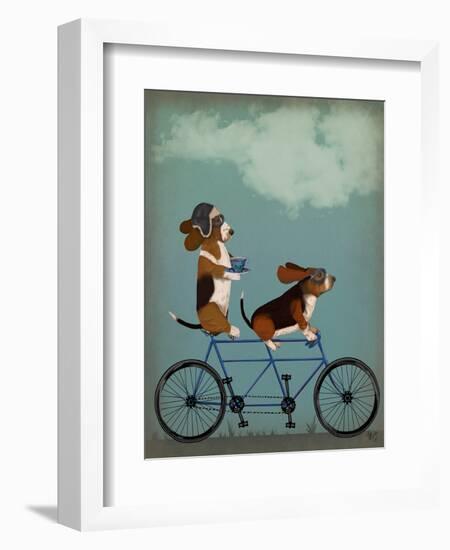 Basset Hound Tandem-Fab Funky-Framed Premium Giclee Print