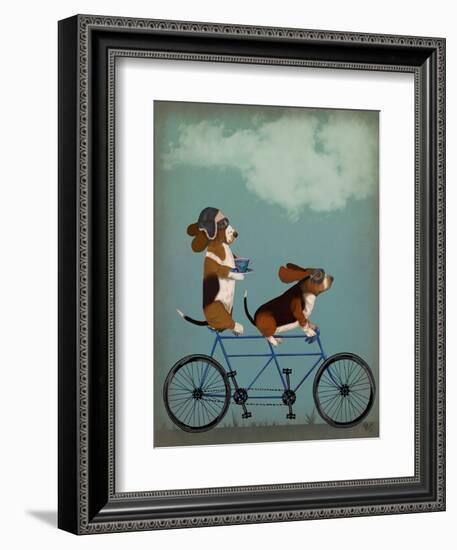 Basset Hound Tandem-Fab Funky-Framed Premium Giclee Print