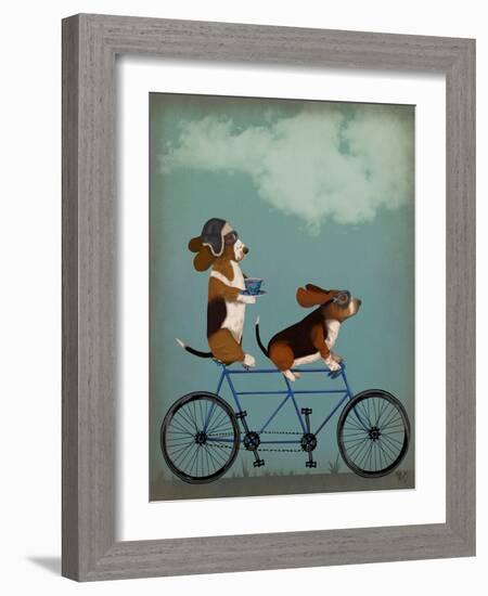 Basset Hound Tandem-Fab Funky-Framed Art Print