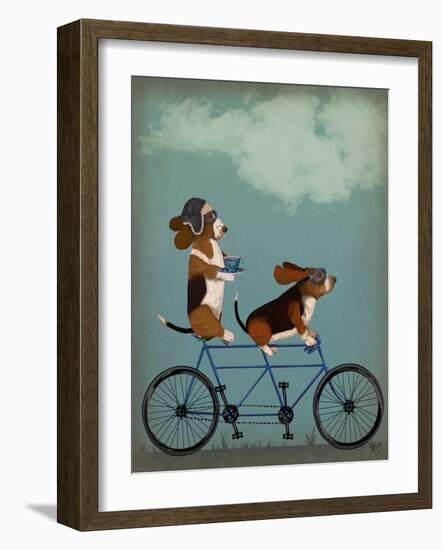 Basset Hound Tandem-Fab Funky-Framed Art Print