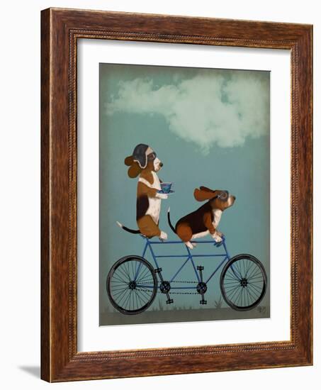 Basset Hound Tandem-Fab Funky-Framed Art Print