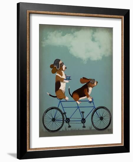 Basset Hound Tandem-Fab Funky-Framed Art Print