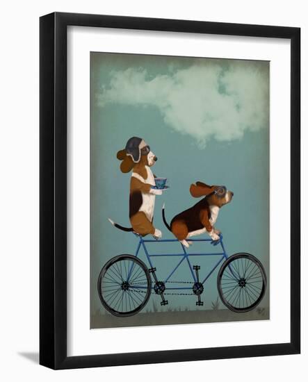 Basset Hound Tandem-Fab Funky-Framed Art Print