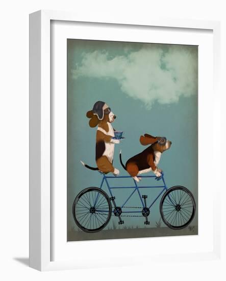 Basset Hound Tandem-Fab Funky-Framed Art Print