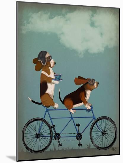 Basset Hound Tandem-Fab Funky-Mounted Art Print