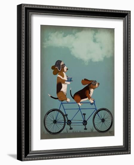 Basset Hound Tandem-Fab Funky-Framed Art Print