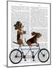 Basset Hound Tandem-Fab Funky-Mounted Art Print