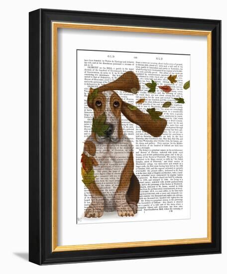 Basset Hound Windswept and Interesting-Fab Funky-Framed Art Print