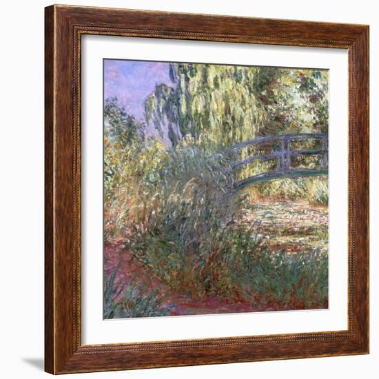 Bassin aux Nympheas et Sentier au Bord de l'Eau, 1900-Claude Monet-Framed Giclee Print