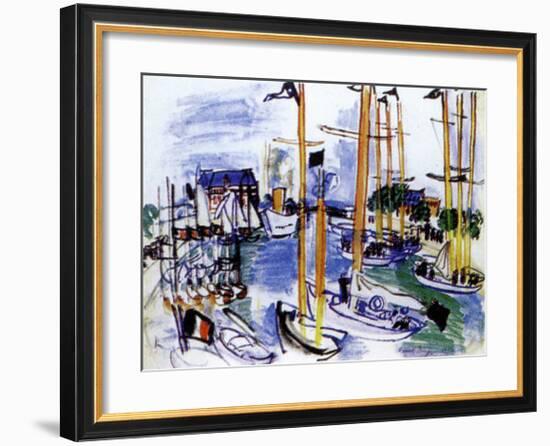 Bassin de Deauville, 1926-Raoul Dufy-Framed Art Print
