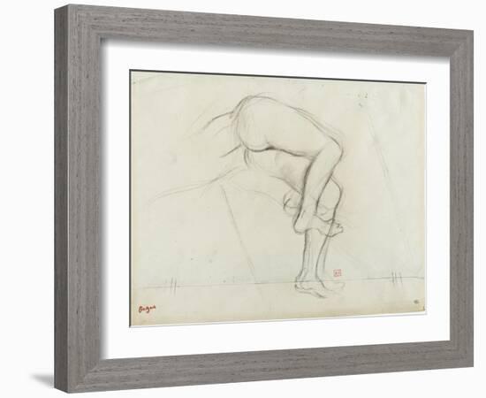 Bassin et jambes d'une figure nue, allongée-Edgar Degas-Framed Giclee Print