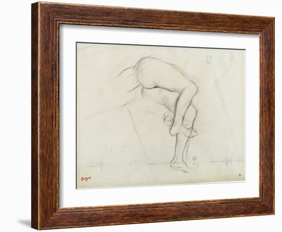 Bassin et jambes d'une figure nue, allongée-Edgar Degas-Framed Giclee Print