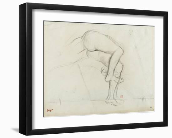 Bassin et jambes d'une figure nue, allongée-Edgar Degas-Framed Giclee Print