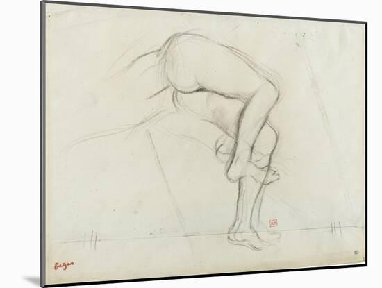 Bassin et jambes d'une figure nue, allongée-Edgar Degas-Mounted Giclee Print