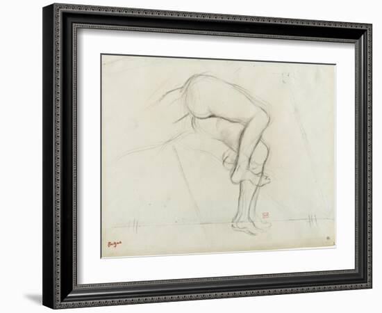 Bassin et jambes d'une figure nue, allongée-Edgar Degas-Framed Giclee Print