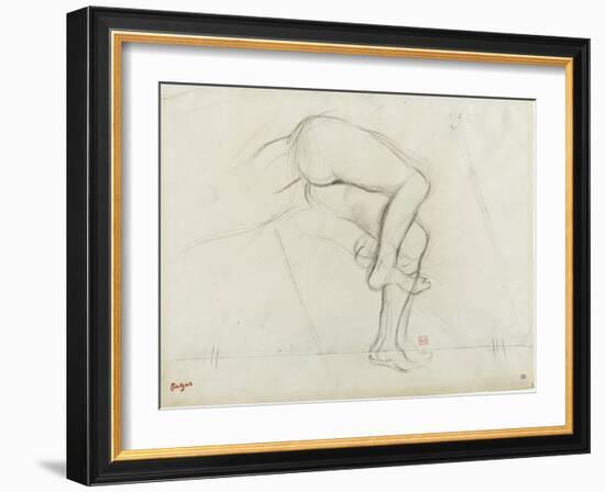 Bassin et jambes d'une figure nue, allongée-Edgar Degas-Framed Giclee Print